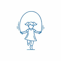 Obraz premium A girl is jumping rope. icon