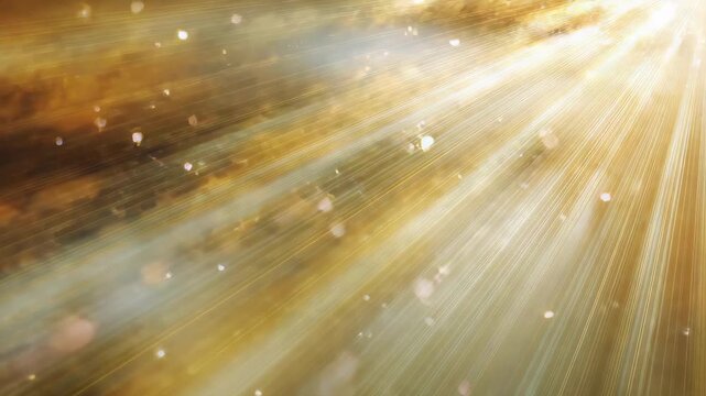 Multiple layers of golden light mix and combine as individual effects move smoothly in different directions, creating a seamless motion for continuous screen saver loop playback.