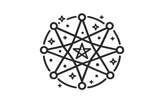 Mystical Geometric Star Symbol on Gradient Background
