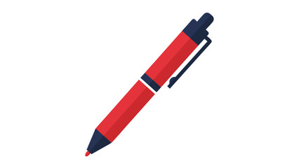 A red pen with black accents on a white background, a vector illustration © PDWN Creative