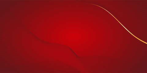 A rich red backdrop with sleek geometric line shapes, dynamic diagonal stripes, and refined golden touches
