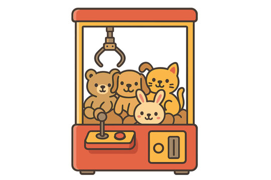 Cute Claw Machine With Stuffed Animals