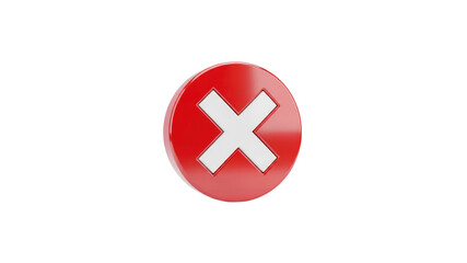 Fototapeta premium Error button red cross symbol