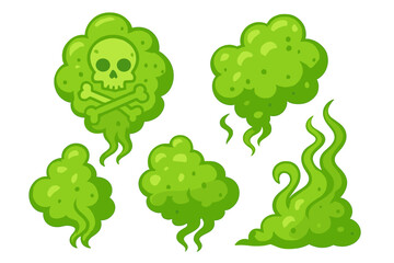 Green Toxic Smoke with Skull and Crossbones