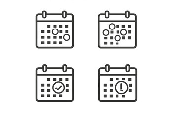 Obraz premium Set of four calendar icons with different markers