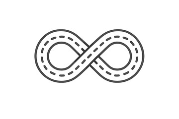Infinity Road Loop Icon with Dashed Lines