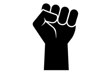 Symbol of resistance and power with a raised clenched fist silhouette Vector