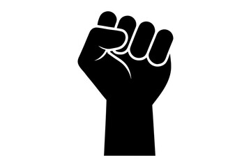 Symbol of resistance and power with a raised clenched fist silhouette Vector