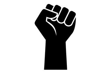 Symbol of resistance and power with a raised clenched fist silhouette Vector