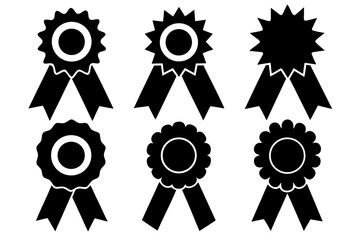award ribbon black silhouette, Collection of  black award ribbons  