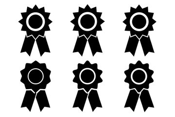 award ribbon black silhouette, Collection of  black award ribbons  