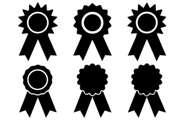 award ribbon black silhouette, Collection of  black award ribbons  
