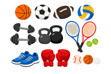 Fototapeta premium Collection of sports equipment and fitness gear