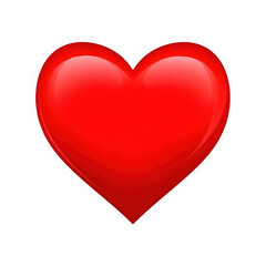 Glossy Red Heart Icon 3D Illustration Isolated on White Background for Love and Valentine's Day Concept