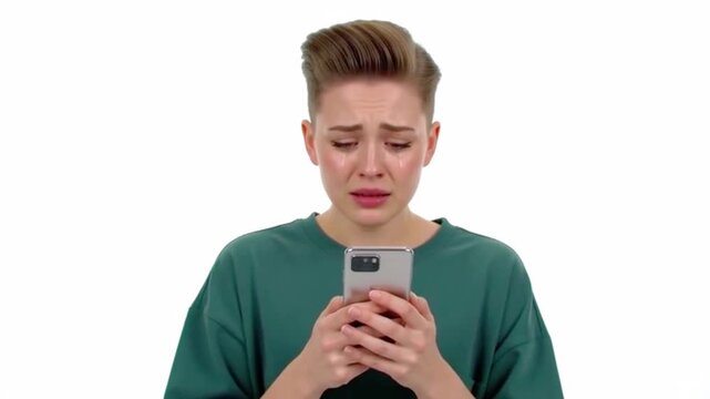 A young woman is sitting sad after breakup. Generative AI