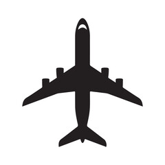 Black silhouette of airplane in flight Aircraft 