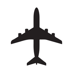 Black silhouette of airplane in flight Aircraft 