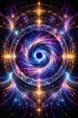 Fototapeta premium The intersection of sacred geometry and the infinite expanse of space