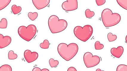 Playful hearts floating in a white space