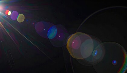 Light flares streak across dark space, creating spectral circles