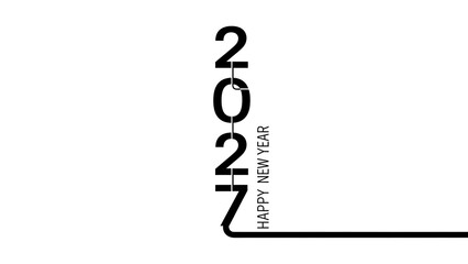 Happy New Year 2027 text and graphics design celebrating the arrival of the new year