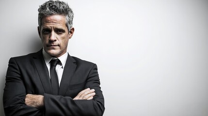 Professional portrait for corporate communications: executive projects confidence and approachability, neutral background ensures versatility in reports and materials