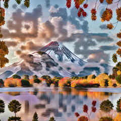 Fall Reflections in Japan's Mount Fuji