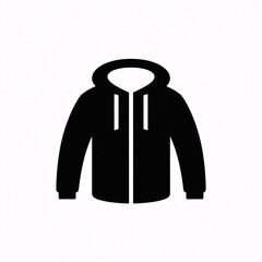 Modern black zip up hoodie with white drawstrings