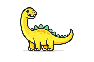 Cute Cartoon Yellow Brontosaurus Dinosaur © Artstock