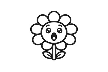 Fototapeta premium Surprised Flower Icon