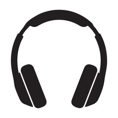 Black headphones icon on white background vector illustration