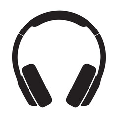 Black headphones icon on white background vector illustration