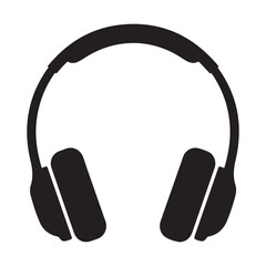 Black headphones icon on white background vector illustration