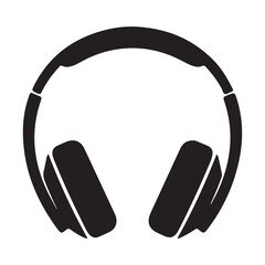 Black headphones icon on white background vector illustration