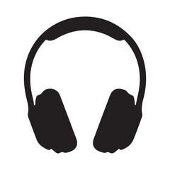 Black headphones icon on white background vector illustration