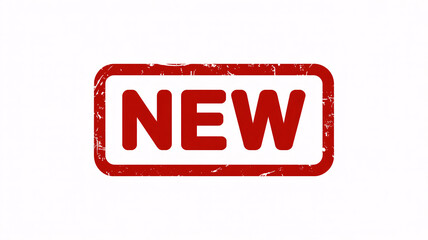 Red NEW stamp on white background for labeling