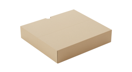 Isolated beige rectangular prism on transparent background