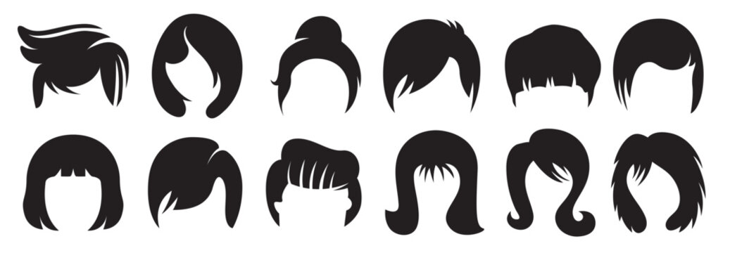  silhouette hairstyle and wig icons