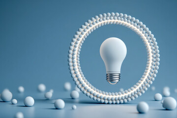 Spark symbol centered in dotted circle, minimalist innovation and idea ignition icon