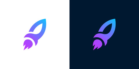 Futuristic Rocketship Emblem for Space Exploration and Innovative Technology Brands