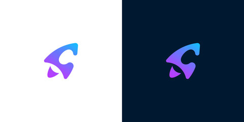 Modern Gradient Abstract Logo Design Featuring a Stylized Rocket or Arrow Shape