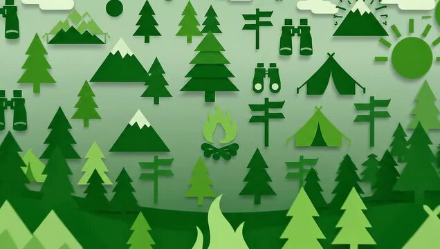 Outdoor Adventure Icons and Symbols.