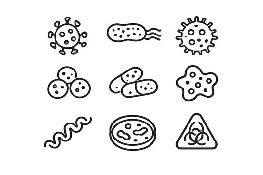 Microorganism and Virus Icons Collection