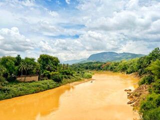Scenic view of the Mekong River in Luang Prabang, Laos