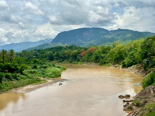 Scenic view of the Mekong River in Luang Prabang, Laos