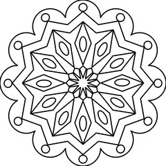 Minimal Black and White Geometric Mandala for Meditation Art