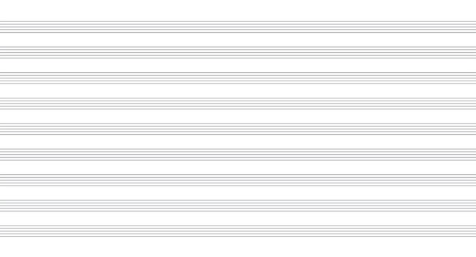 Black music staff paper with thin white horizontal lines. Minimalist sheet music background isolated on dark surface, ideal for musical design, education projects, posters, covers, and modern layouts