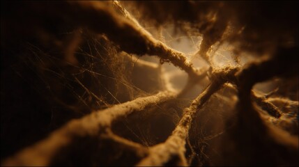 Mycelial Network. Organic Complex Biologic Mycelium. Abstract Network Structure.