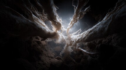 Mycelial Network. Organic Complex Biologic Mycelium. Abstract Network Structure.