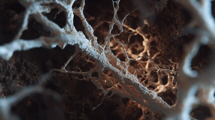 Mycelial Network. Organic Complex Biologic Mycelium. Abstract Network Structure.